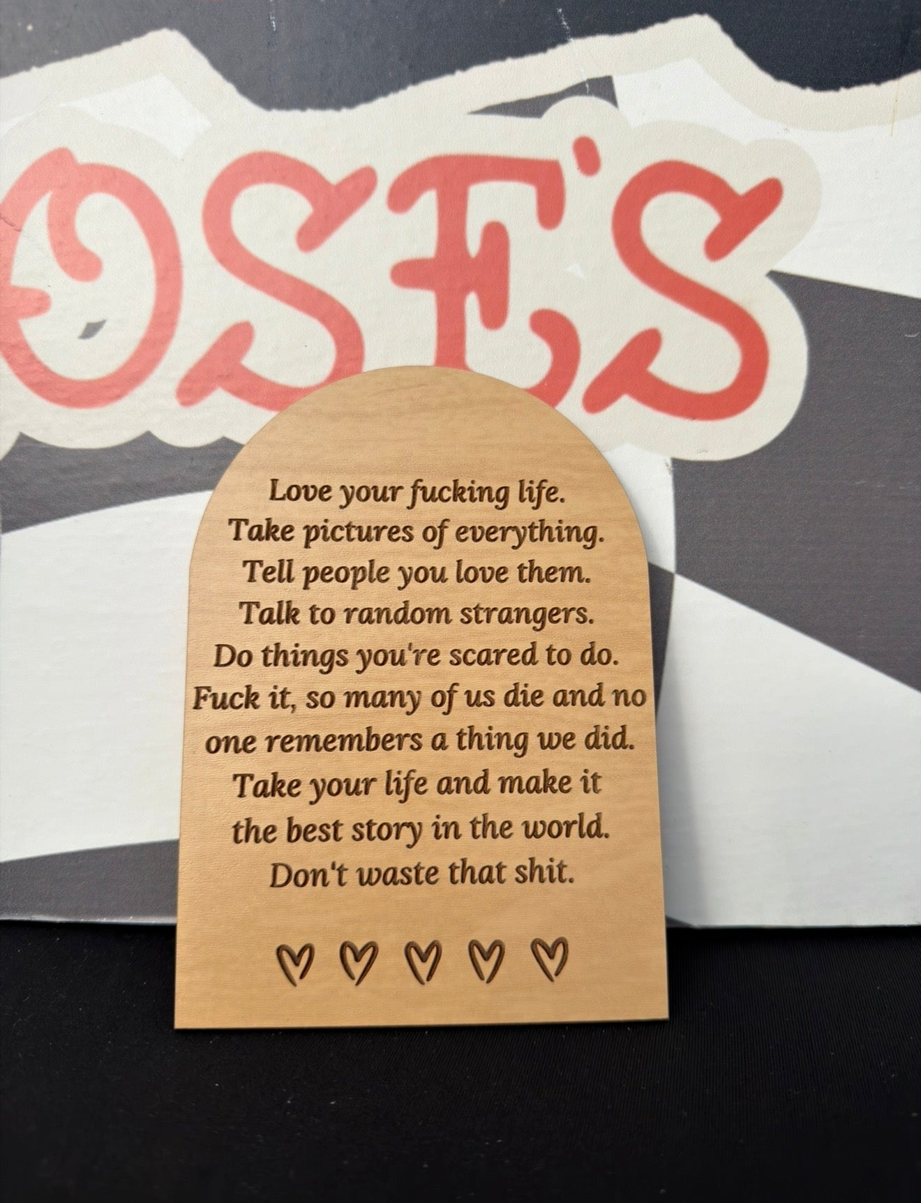 Love your fucking life shelf sitter