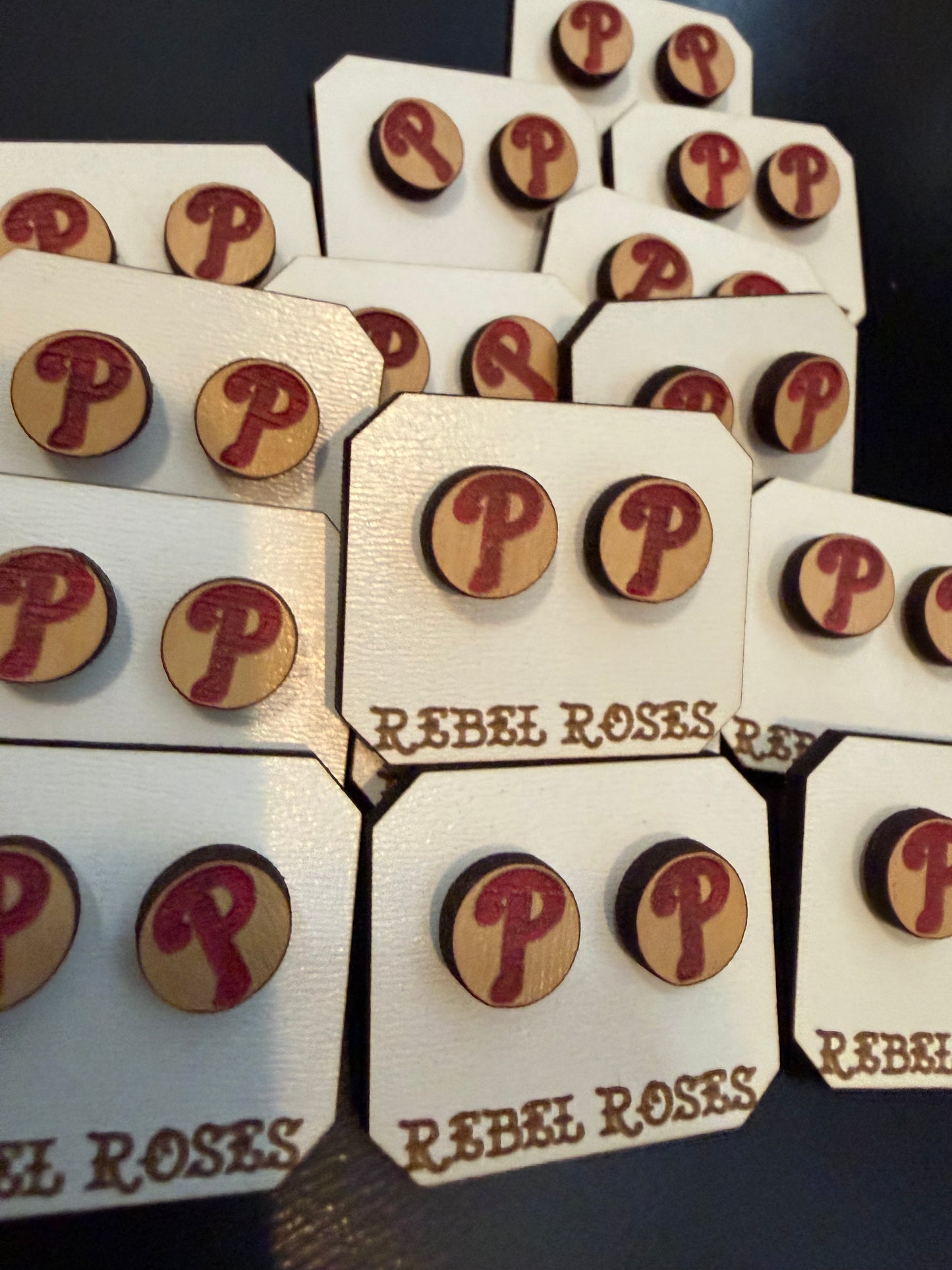 Phils wooden stud earrings