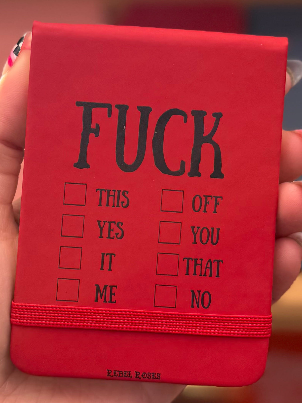 Fuck everything checklist leatherette notepad by Rebel Roses