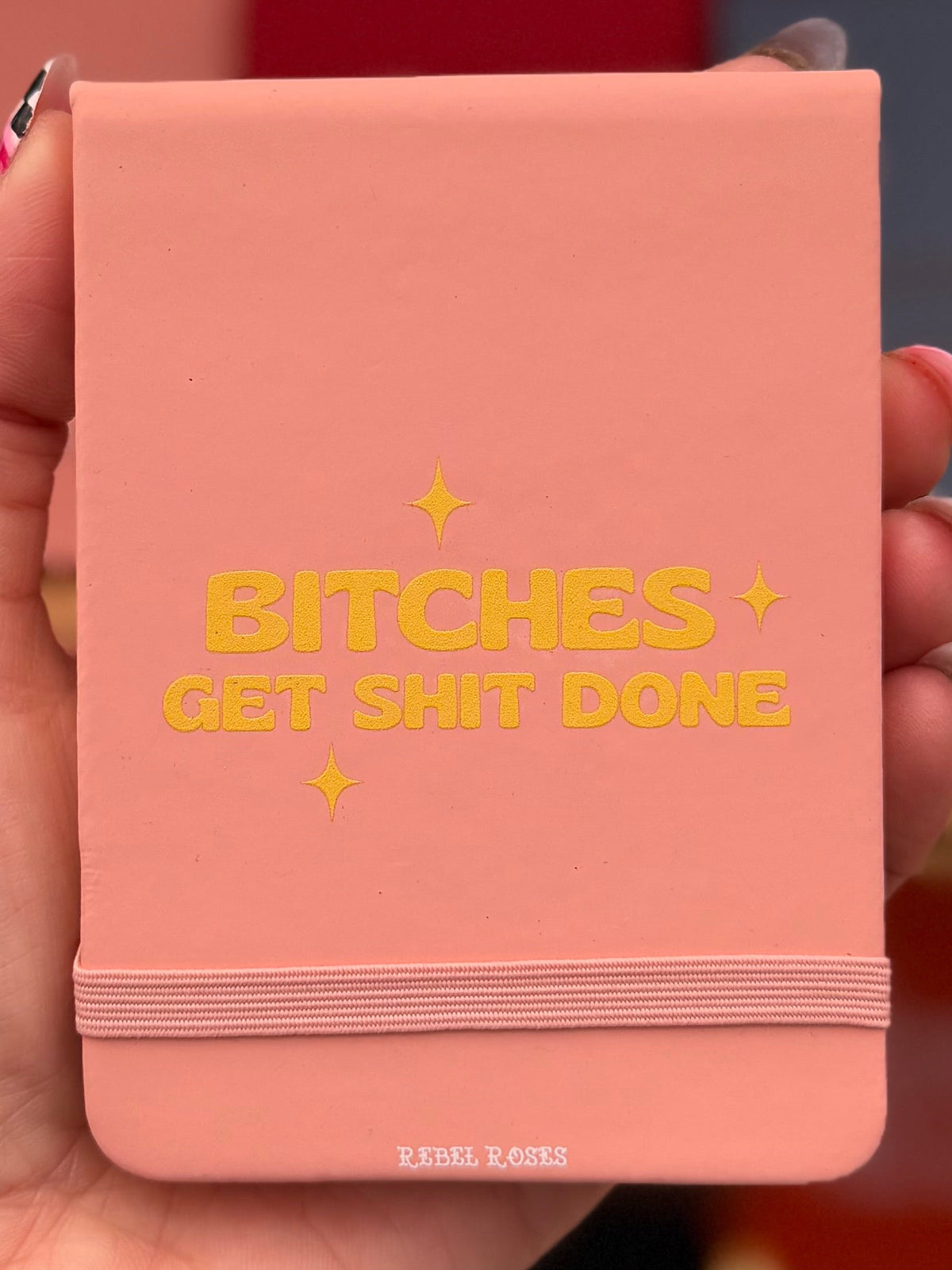 Bitches get shit done leatherette notepad by Rebel Roses