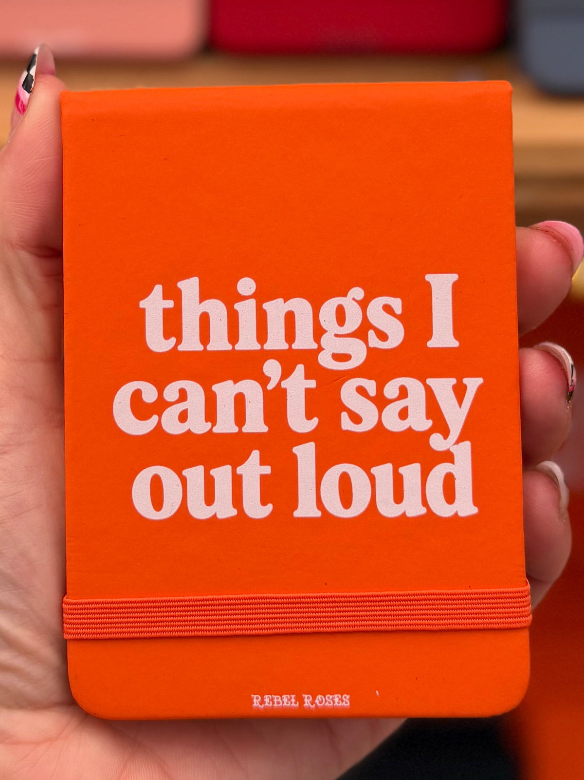 Things I can't say out loud leatherette notepad by Rebel Roses