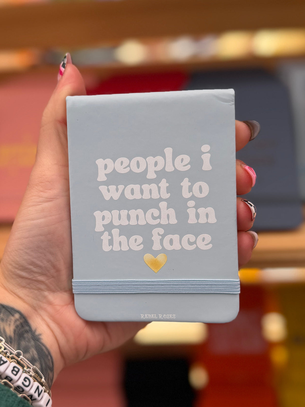 People I want to punch in the face leatherette notepad by Rebel Roses