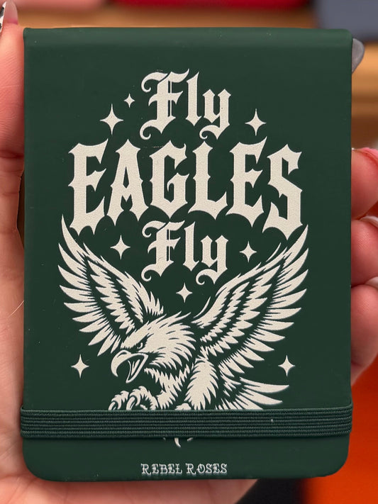 Fly Eagles Fly leatherette notepad by Rebel Roses